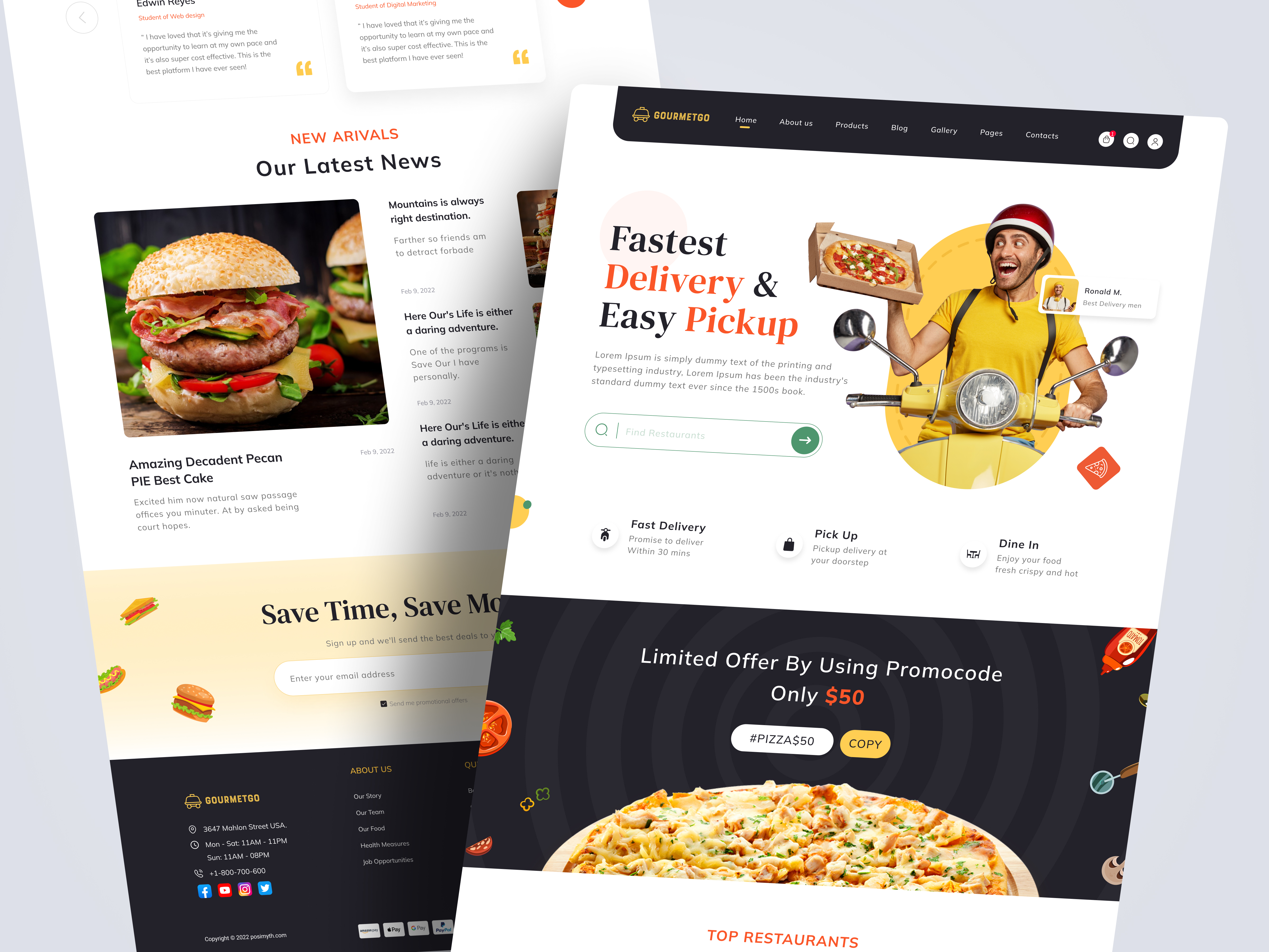 GourmetGo | Food Delivery & Cloud kitchen Restaurant Figma Design Template