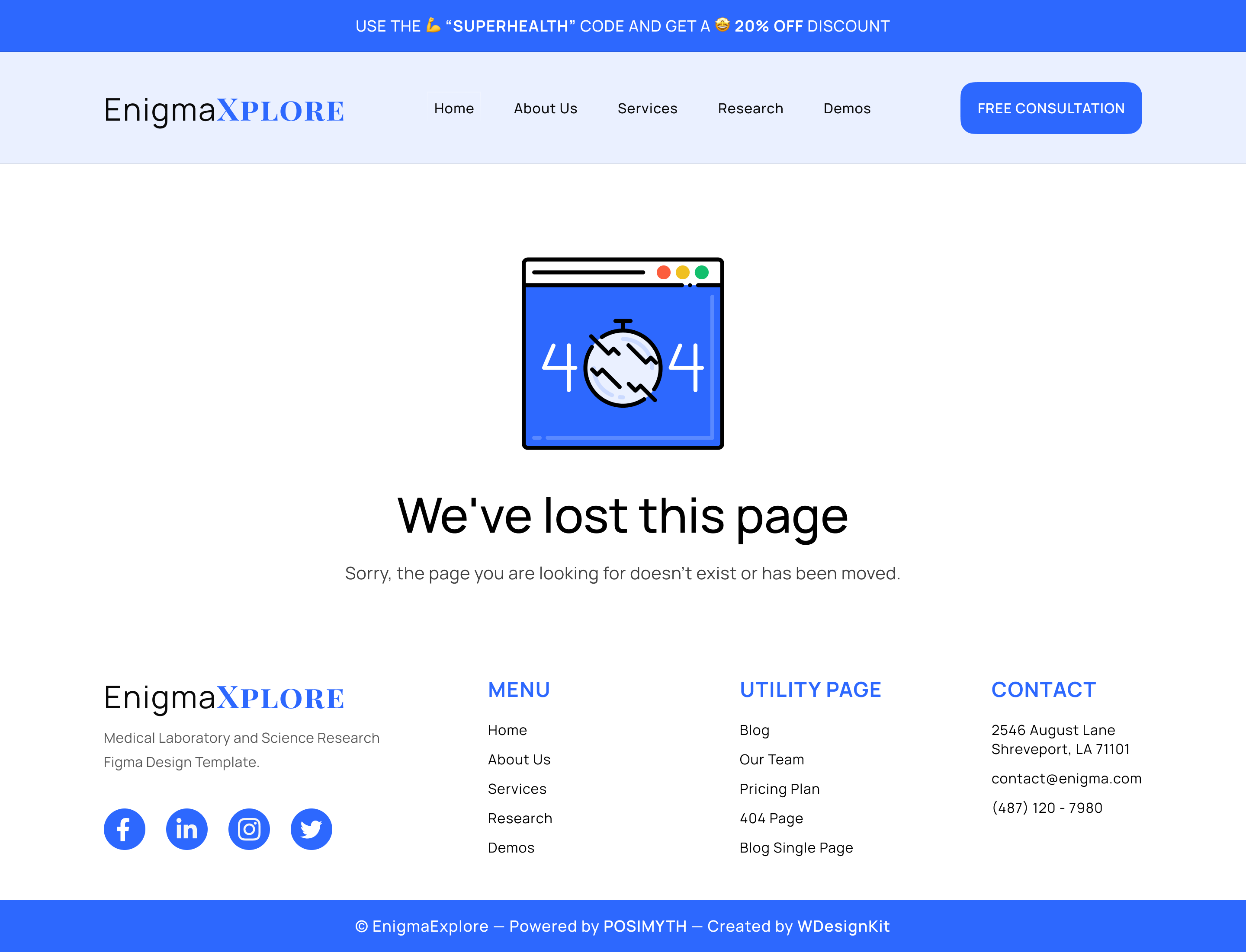EnigmaExplore - Medical Laboratory and Science Research Figma Design Template | WDK