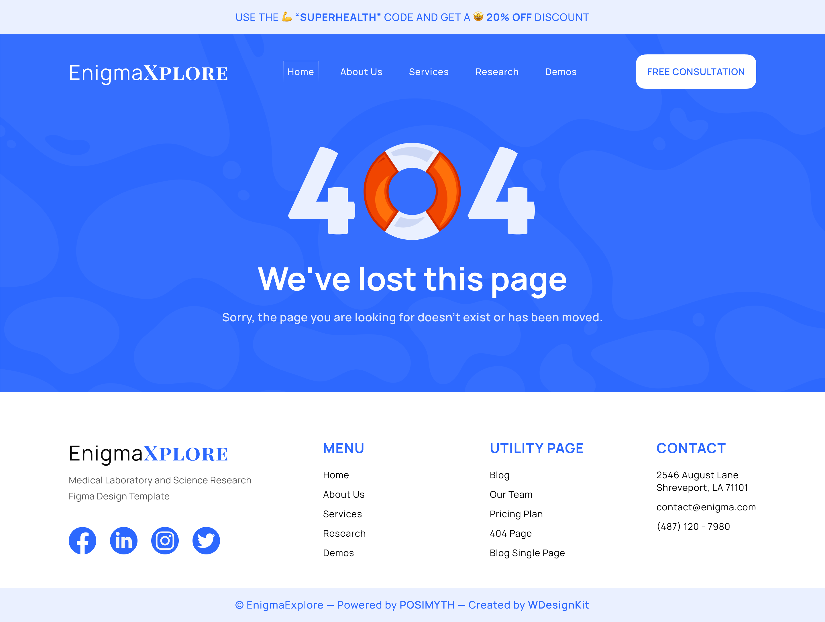 EnigmaExplore - Medical Laboratory and Science Research Figma Design Template | WDK