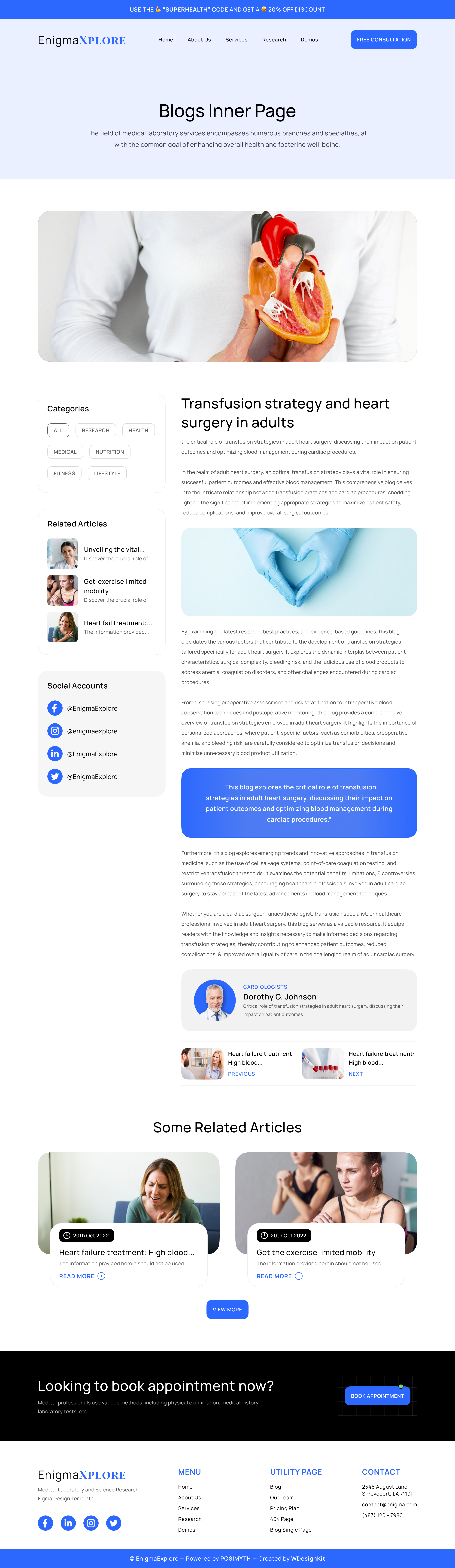EnigmaExplore - Medical Laboratory and Science Research Figma Design Template | WDK