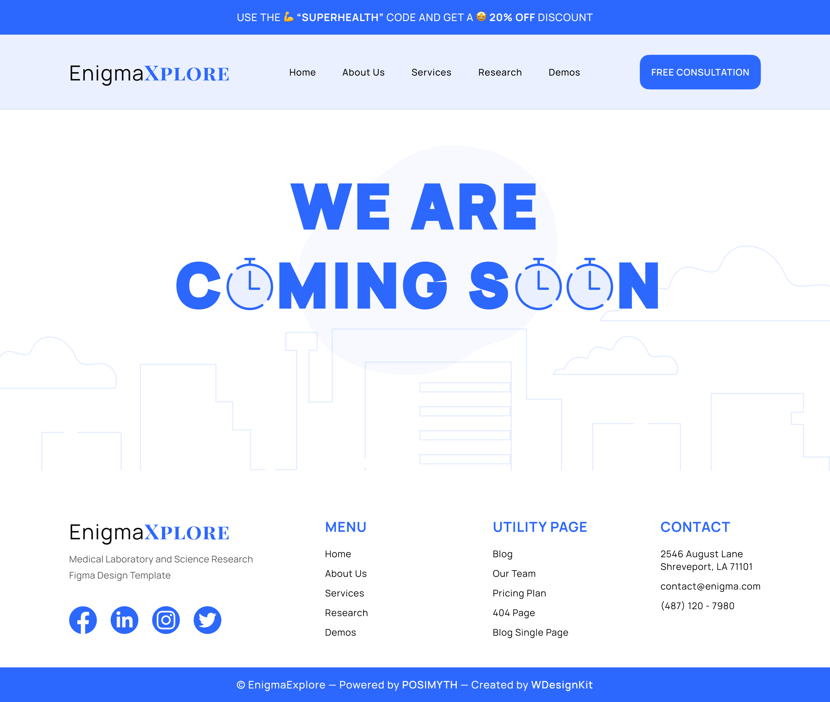 EnigmaExplore - Medical Laboratory and Science Research Figma Design Template | WDK
