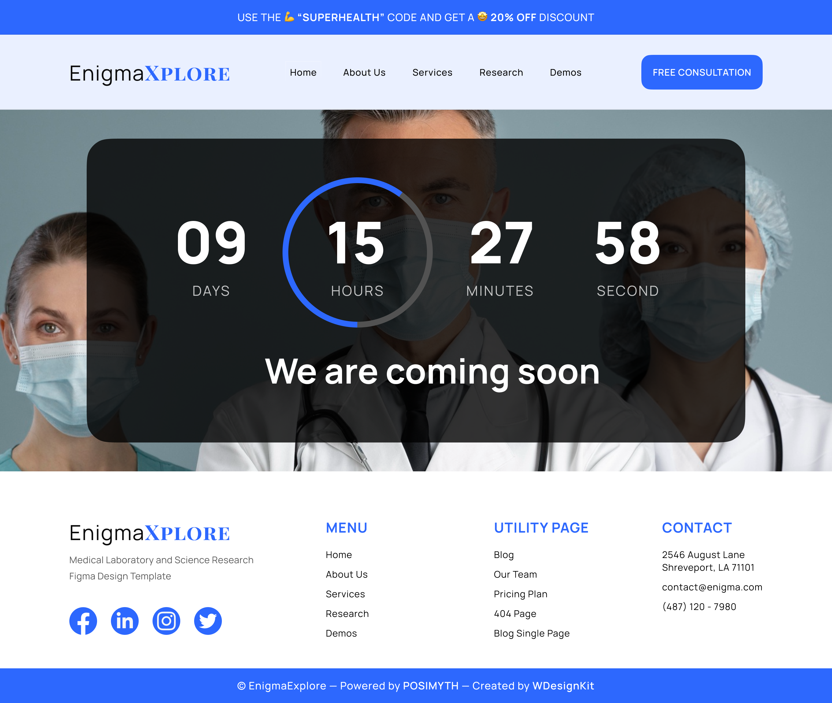 EnigmaExplore - Medical Laboratory and Science Research Figma Design Template | WDK