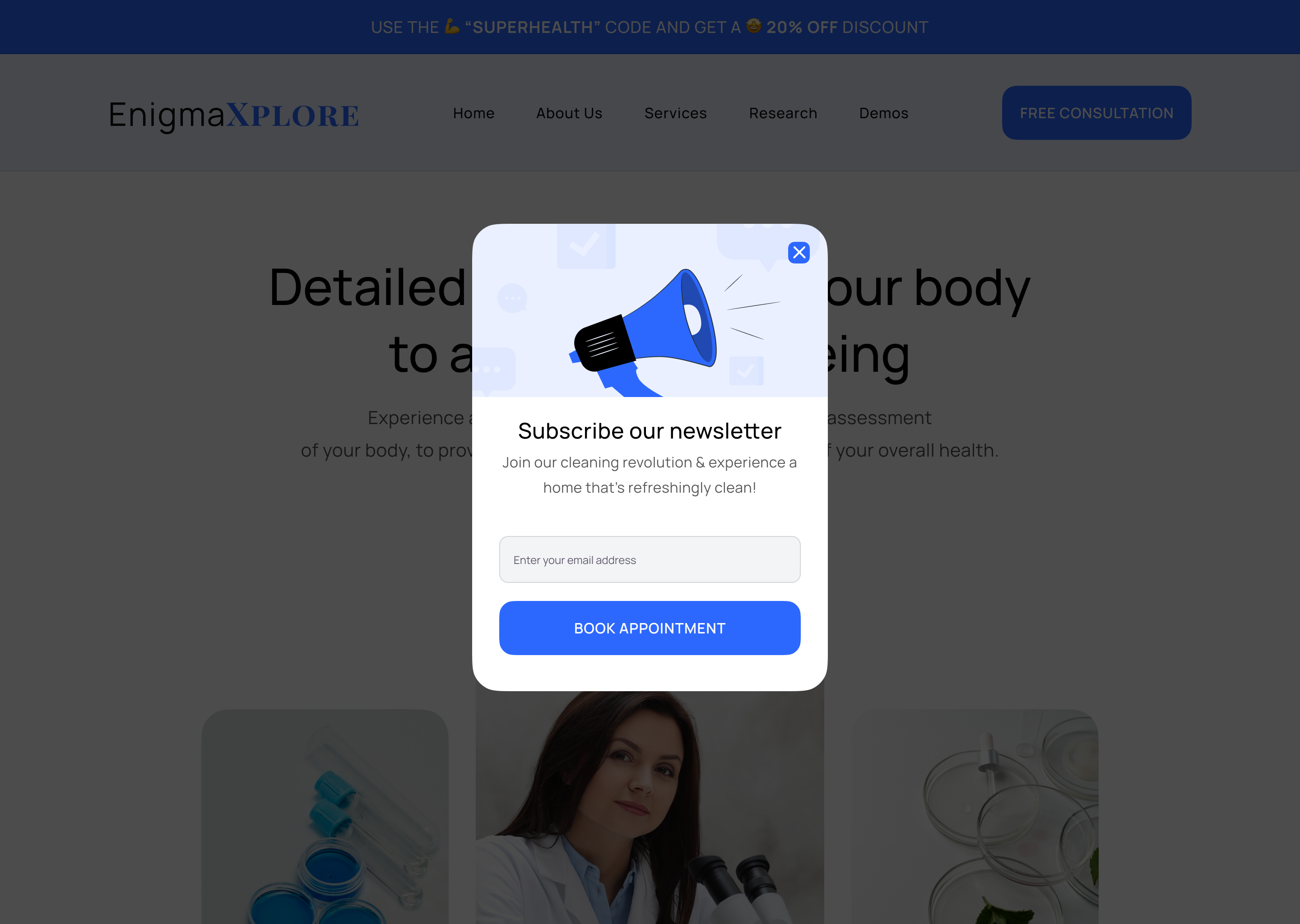 EnigmaExplore - Medical Laboratory and Science Research Figma Design Template | WDK