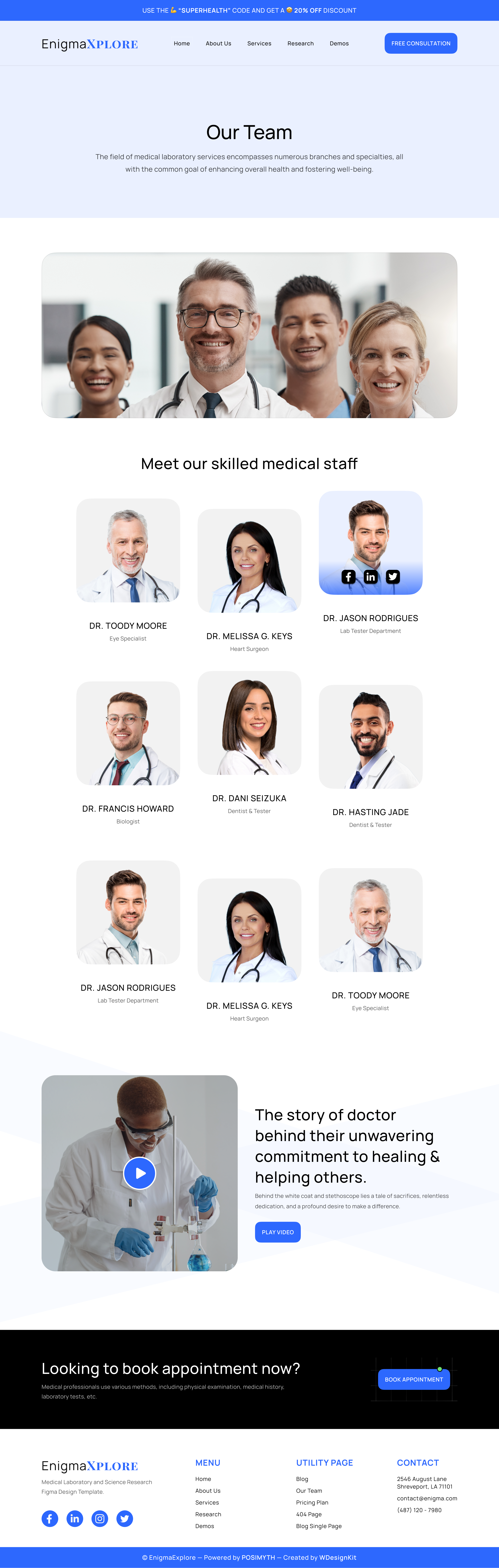 EnigmaExplore - Medical Laboratory and Science Research Figma Design Template | WDK