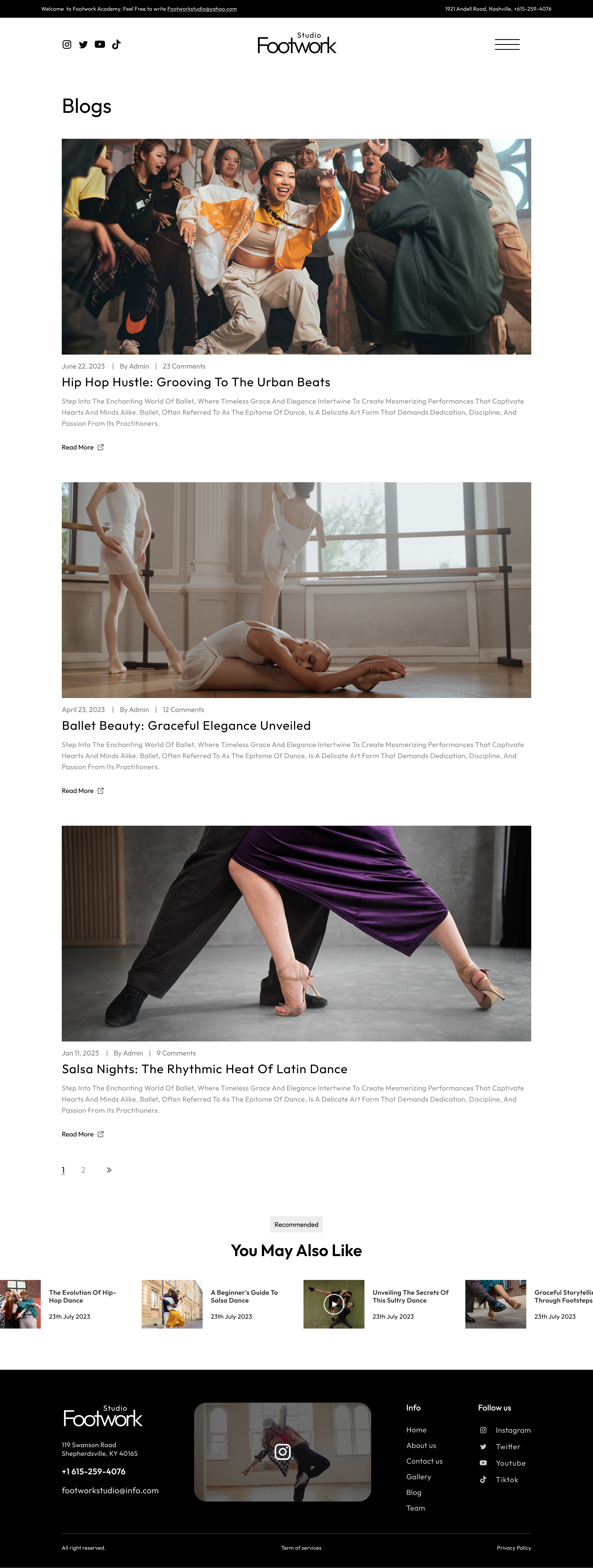 FootworkStudio | Dance Academy Figma Template WDK