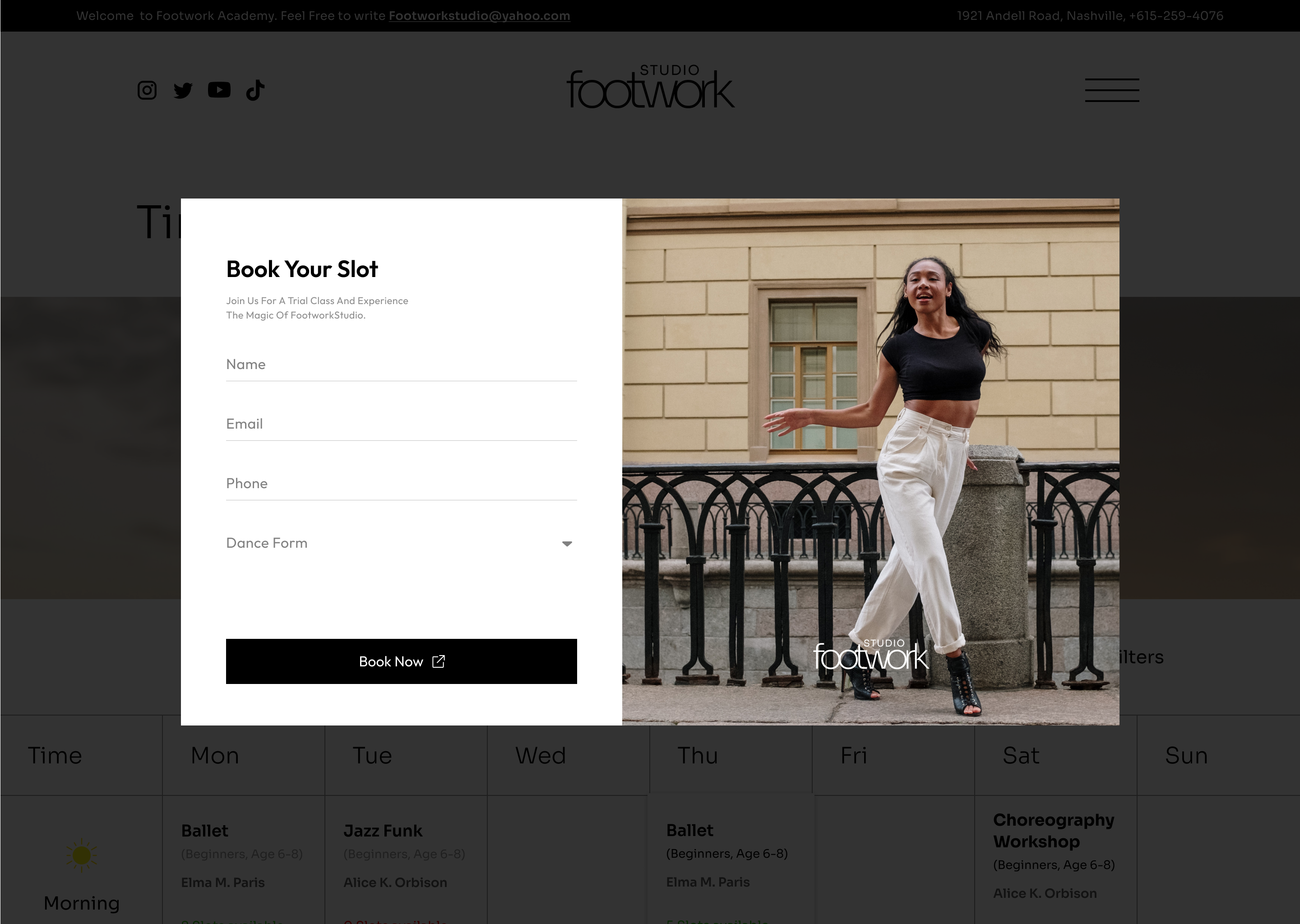 FootworkStudio | Dance Academy Figma Template WDK