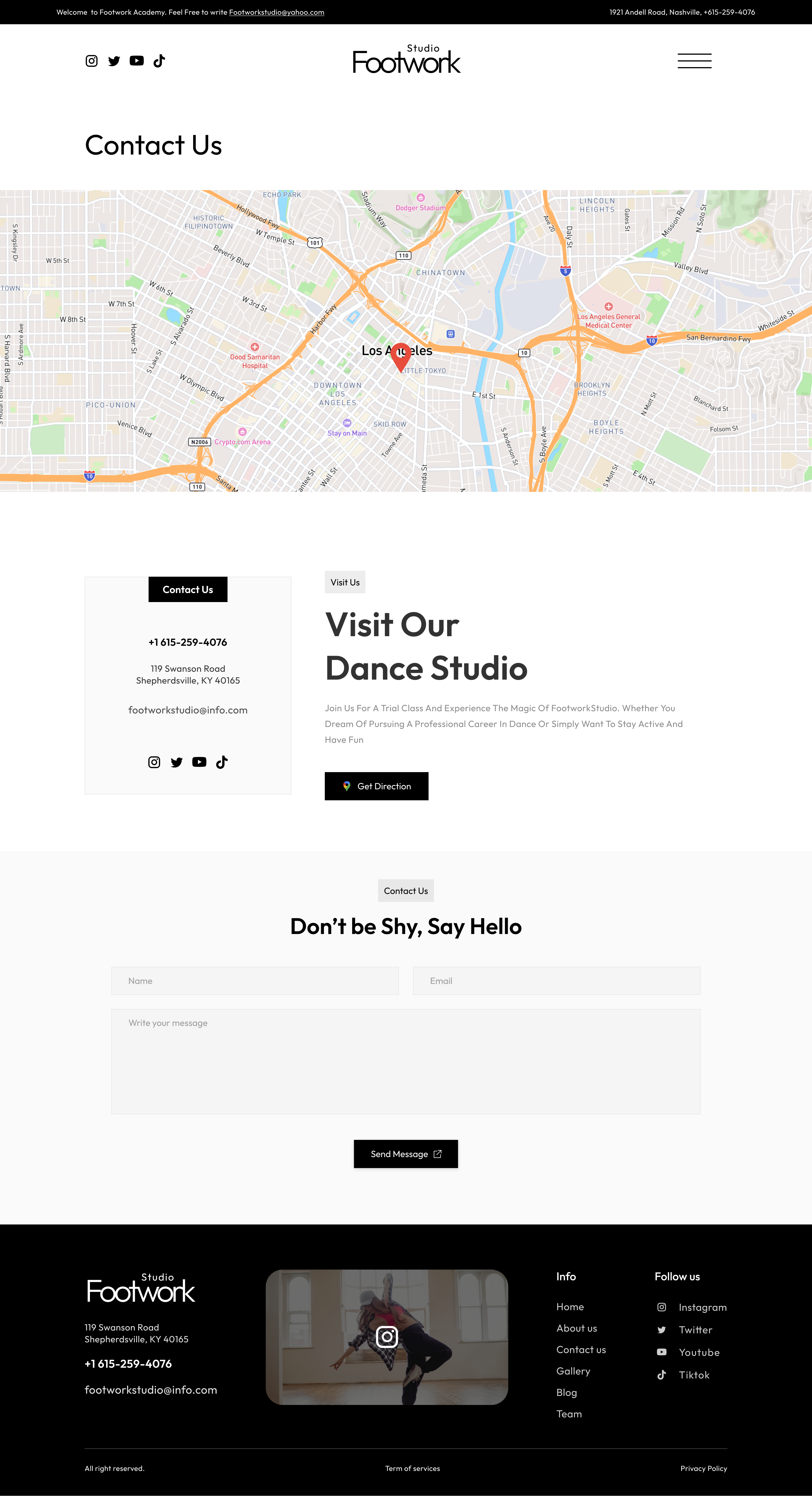 FootworkStudio | Dance Academy Figma Template WDK
