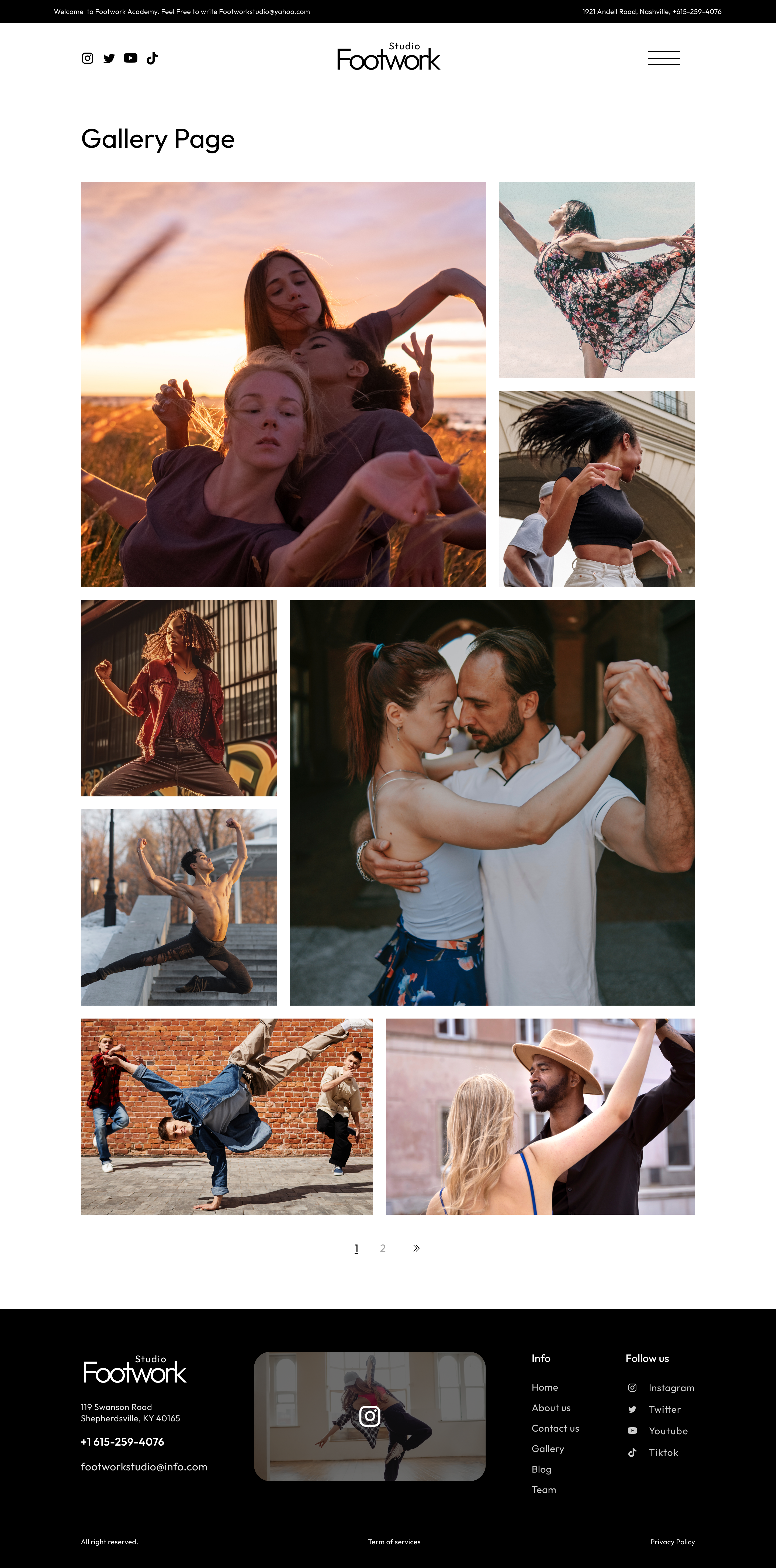 FootworkStudio | Dance Academy Figma Template WDK