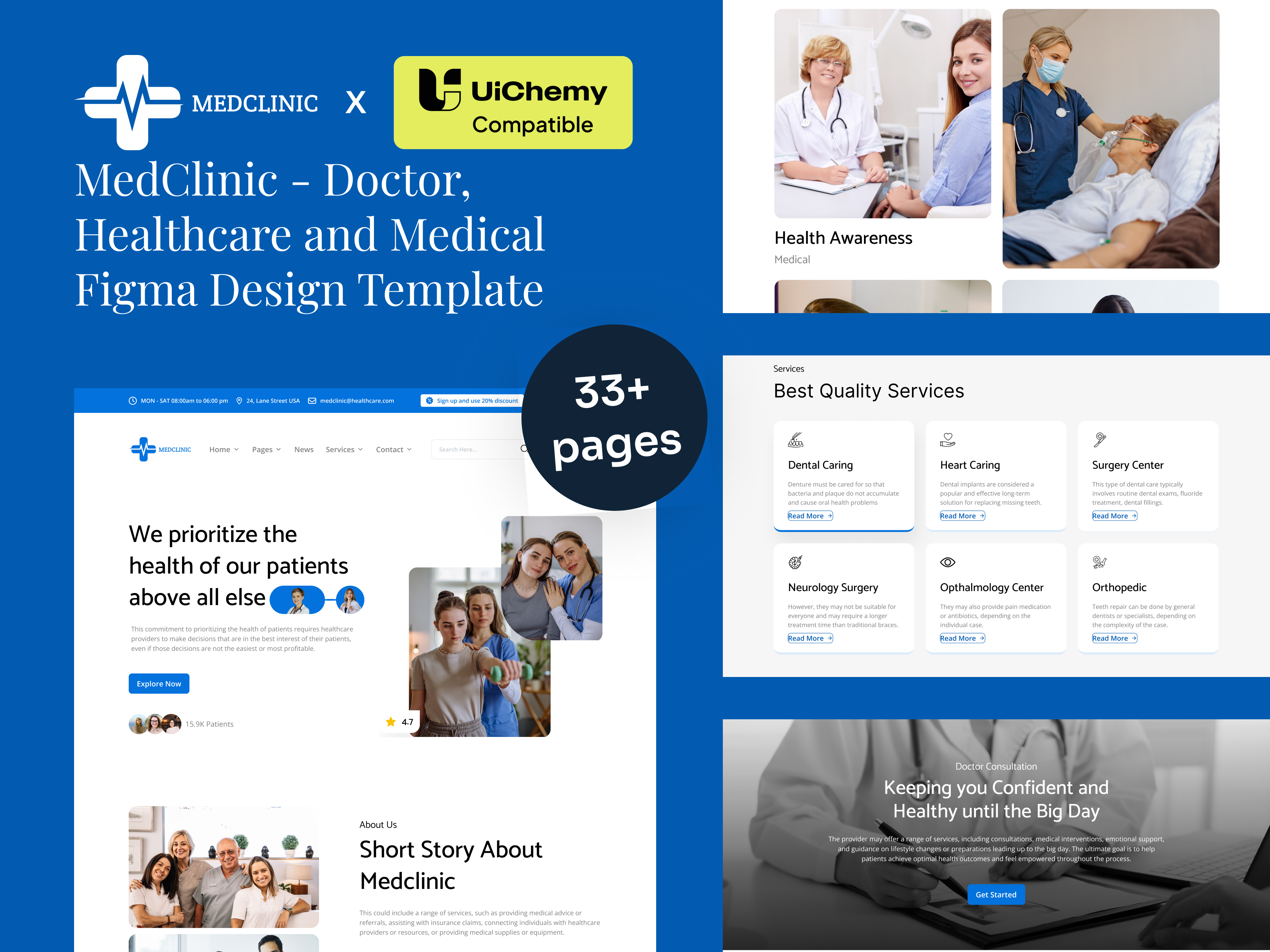 MedClinic - Doctor, Healthcare and Medical Figma Design Template